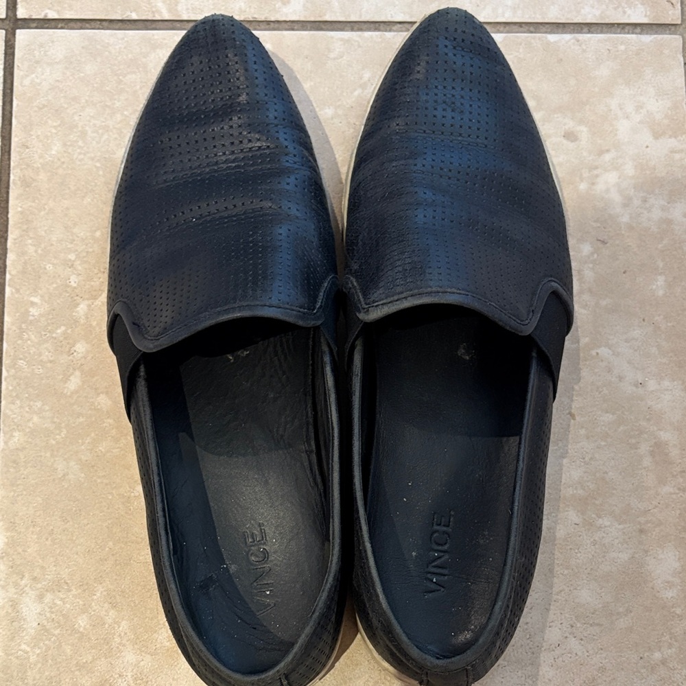 Vince Women’s Black Slip-On Loafers